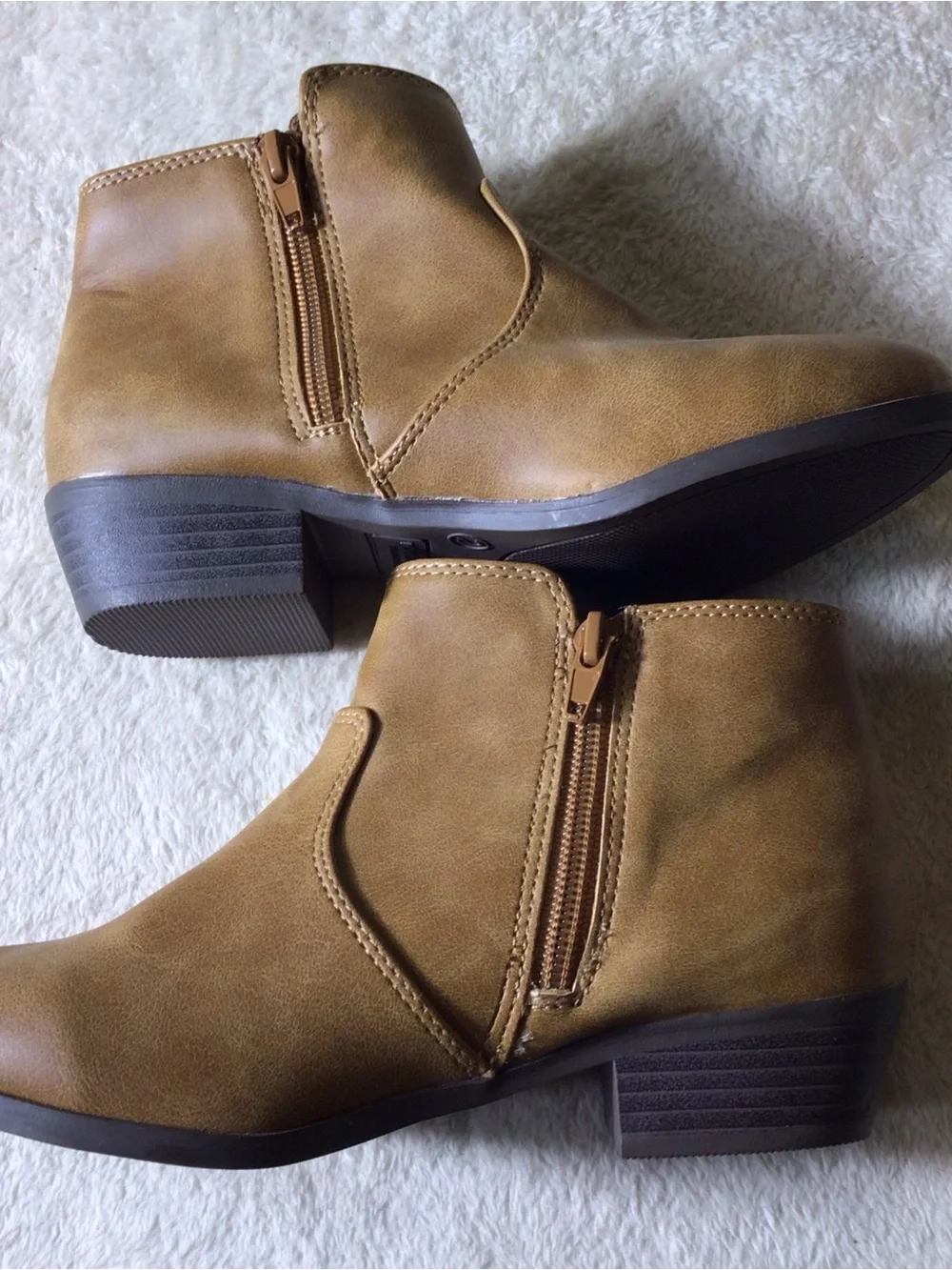 London Fog Kids Tan Ankle Boots